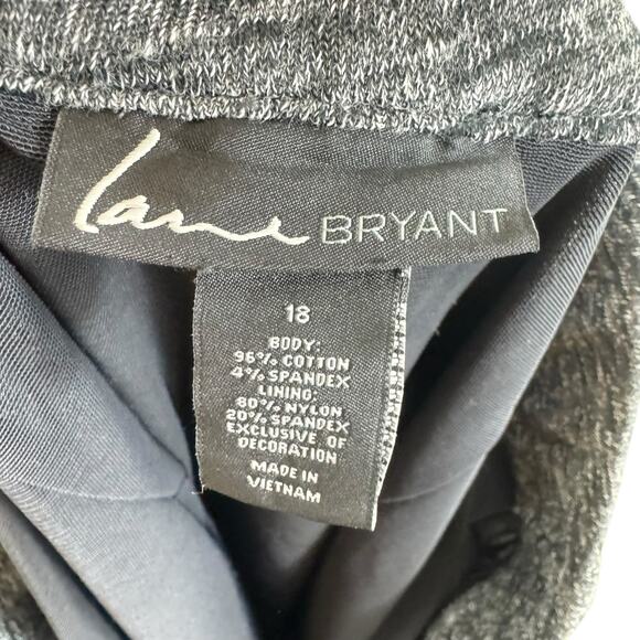 Lane Bryant Dark Gray Heather Ruched Lined Knit Pull On Above Knee Skirt Size 18 - Picture 4 of 5